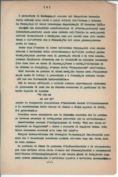 L'impresa di Fiume e i granatieri